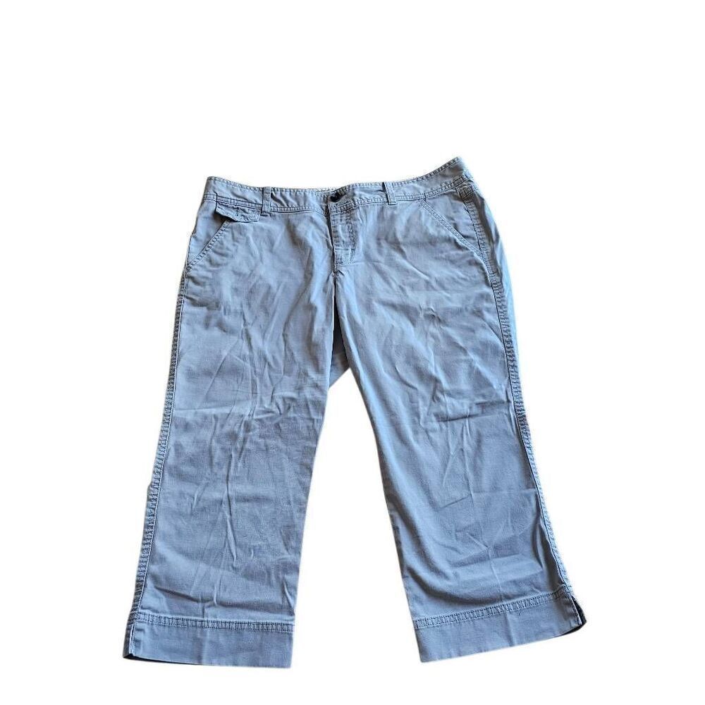 Eddie Bauer womens Sz 16P light gray capri pants - Picture 3 of 8